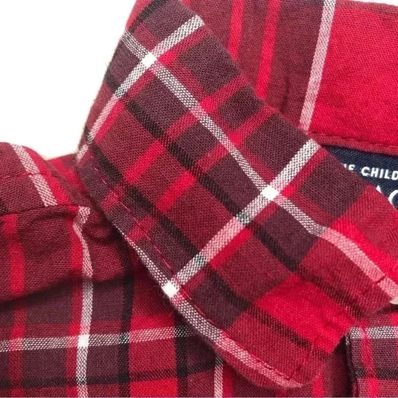 The Children’s Place Onesie Red/Black/White Plaid collared Buttoned 3-6 Months - Picture 5 of 16